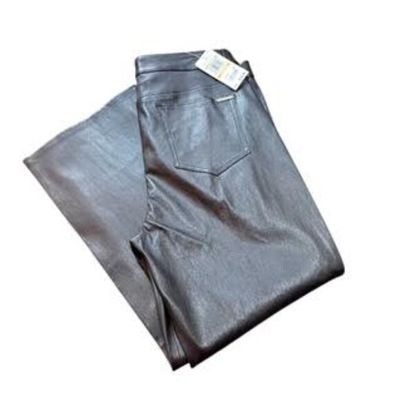Michael Kors Collection Black Leather Pants Size 12 - Picture 4 of 14